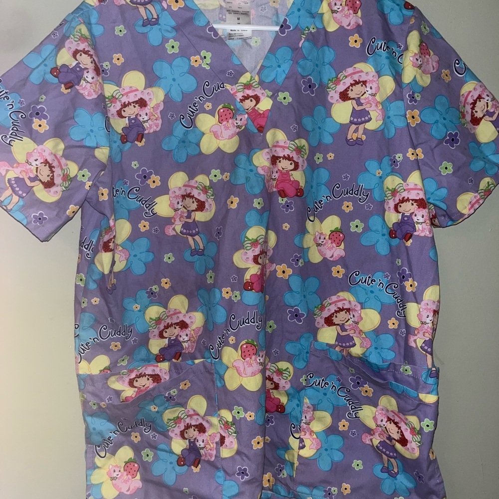 Strawberry shortcake scrub top